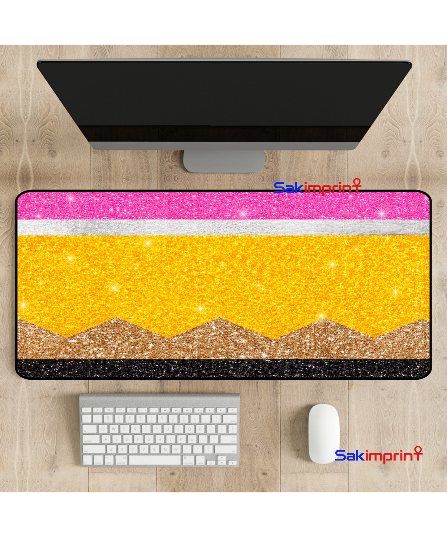 Custom Pencil Theme Teacher Desk Mat Gaming Mouse Pad - 3XL - 35" x 16"