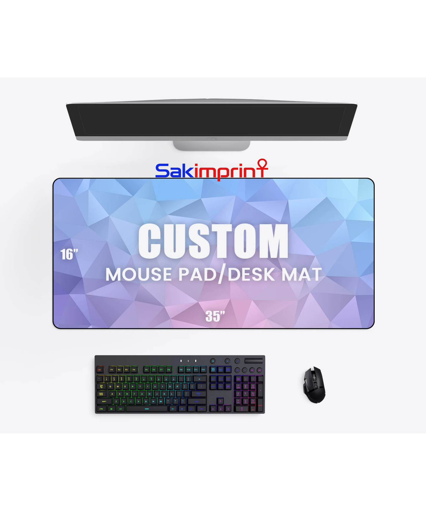Custom Desk Mat Gaming Mouse Pad - 3XL - 35" x 16"