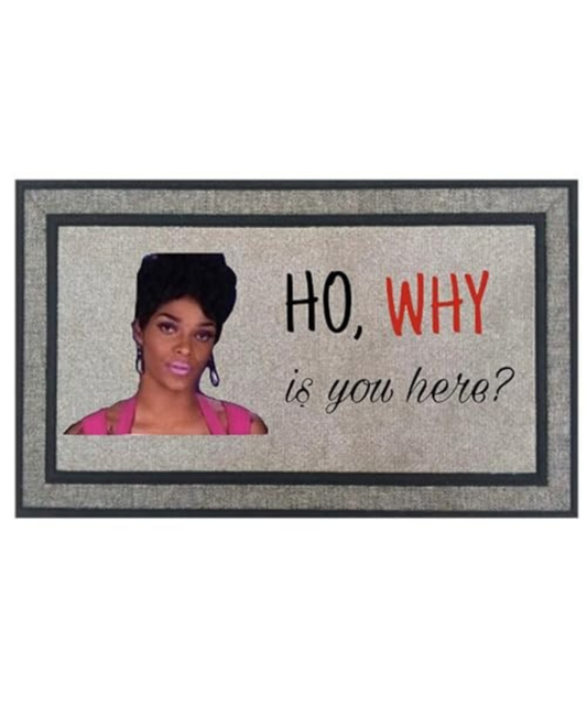 Custom Ho Why is you here Door Mat