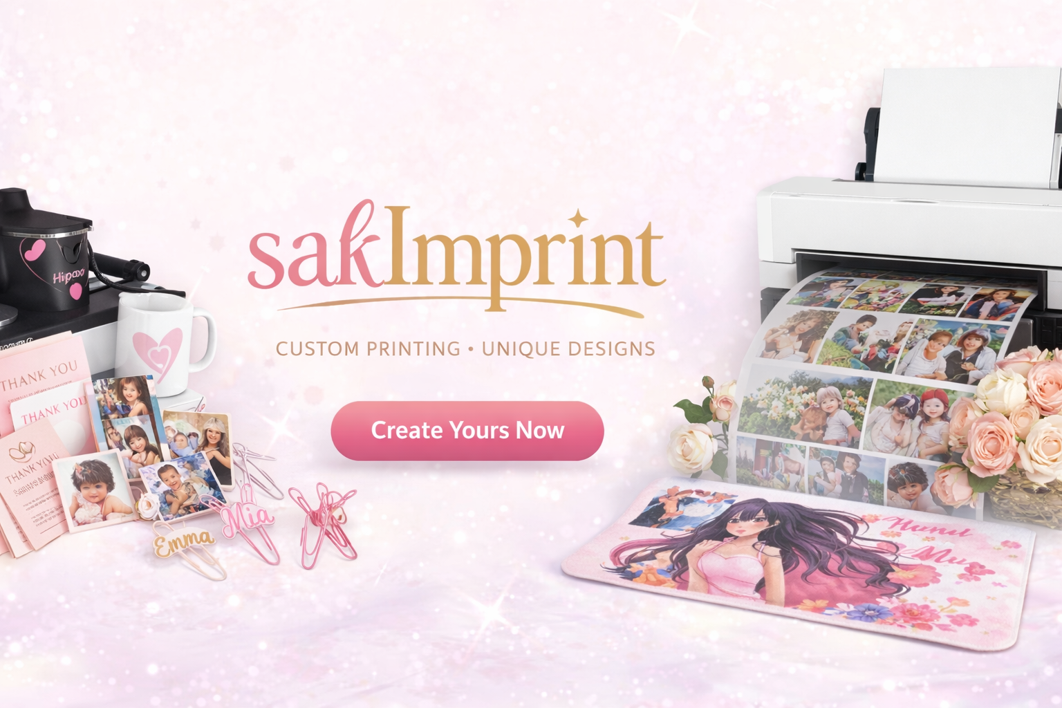 Sakimprint | Turn your memories into high-quality custom prints. Create personalized photo magnets, yard signs, posters, tumblers, desk mats, and door mats made just for you. Perfect for every occasion — from Save the Dates to meaningful gifts. Unique. Personal. Unforgettable.